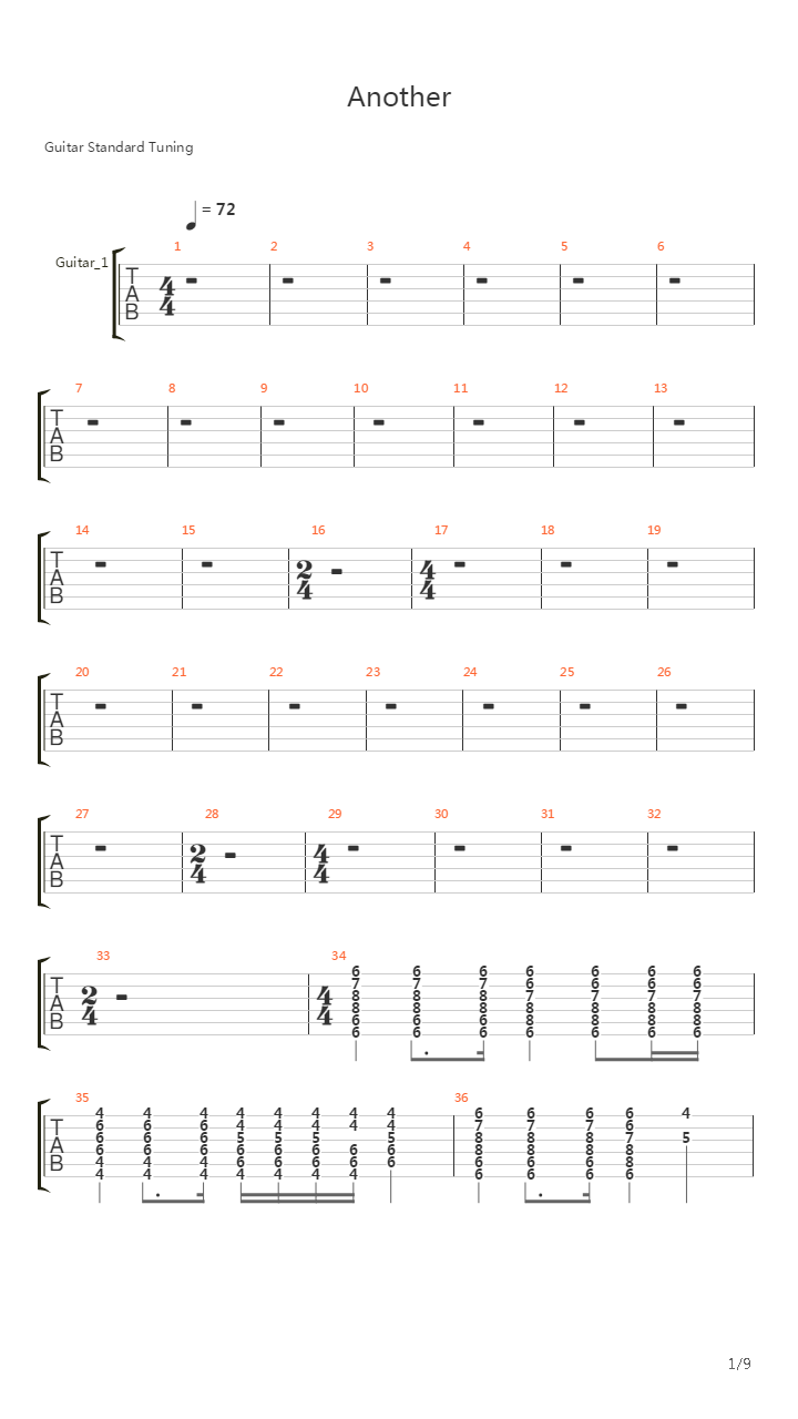 Another吉他谱