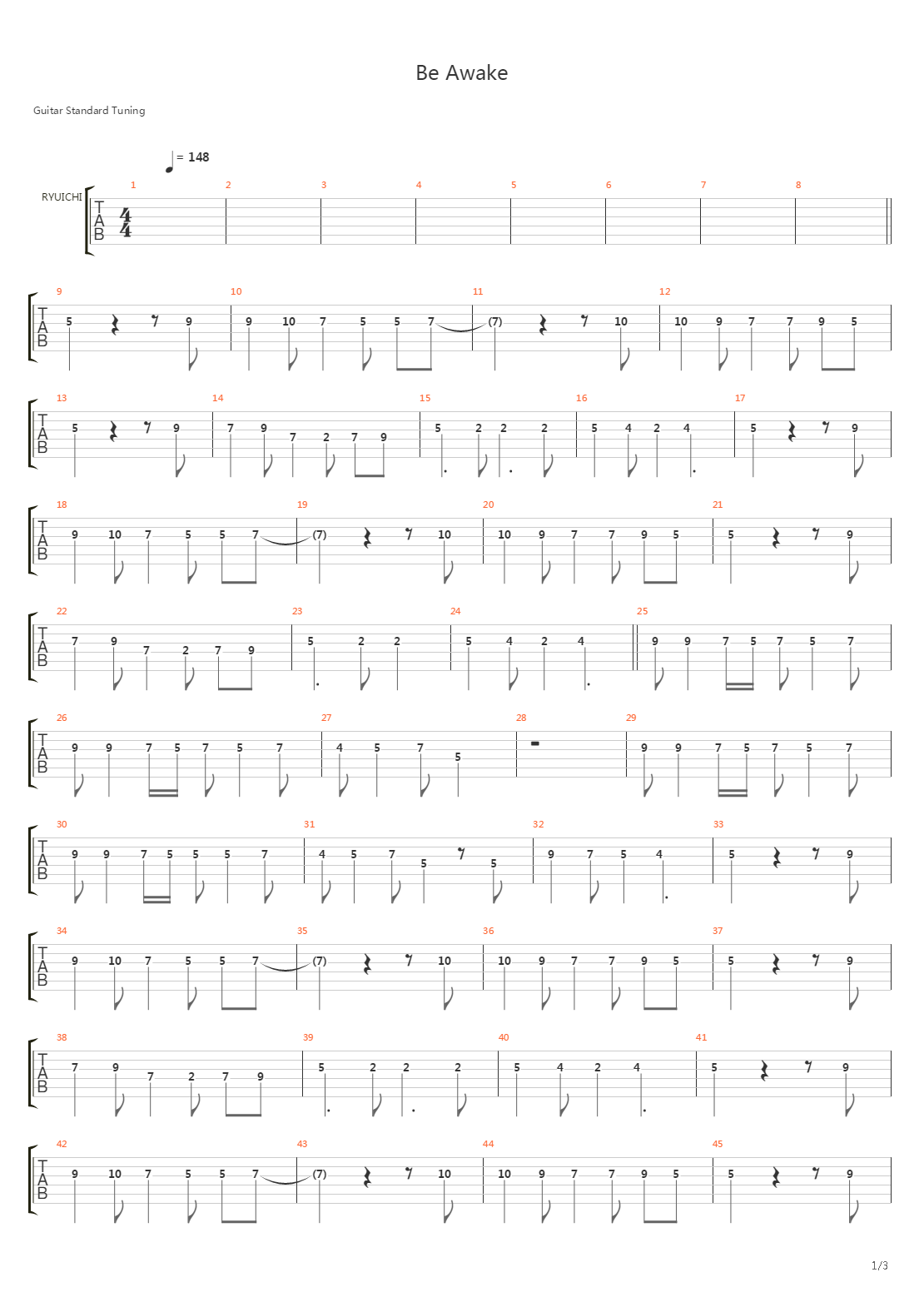 Be Awake吉他谱