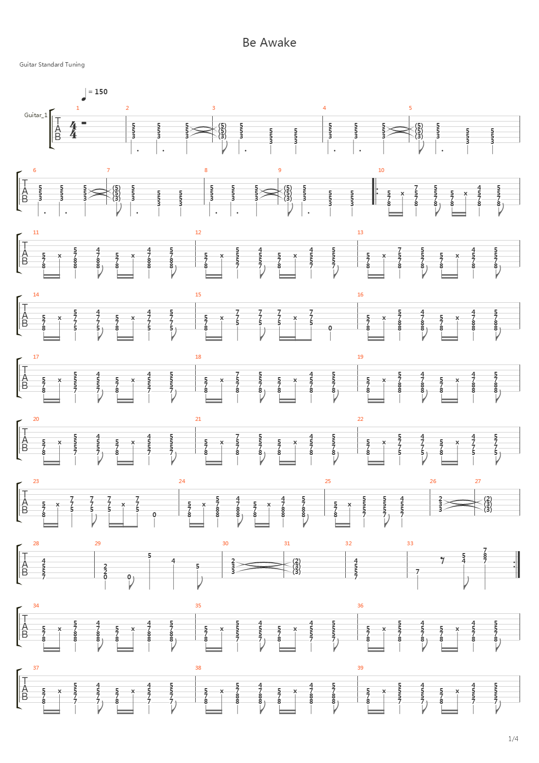 Be Awake吉他谱