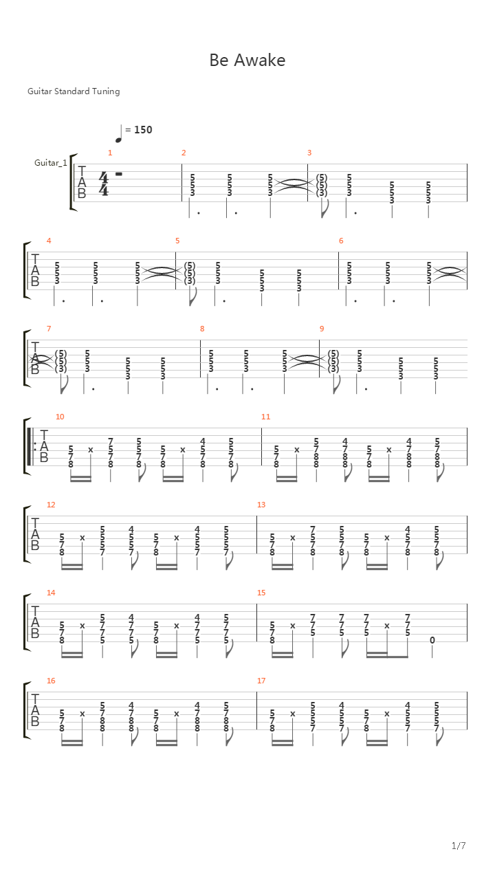 Be Awake吉他谱
