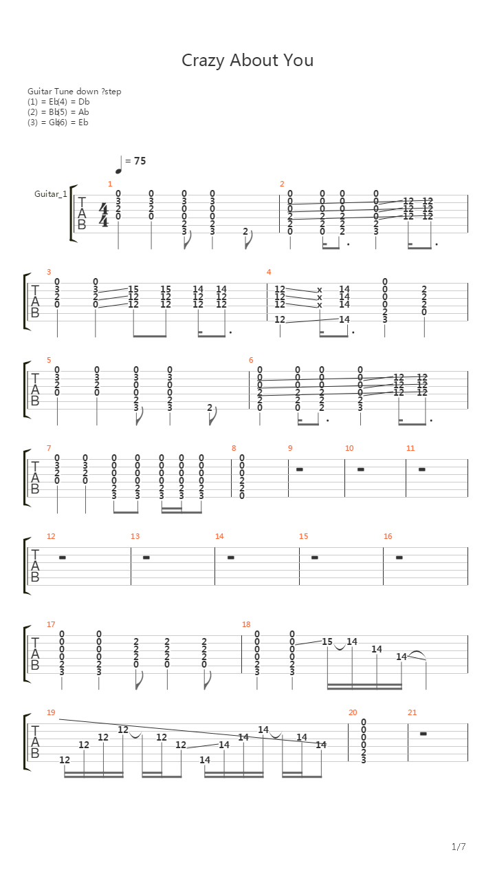 Crazy About You吉他谱