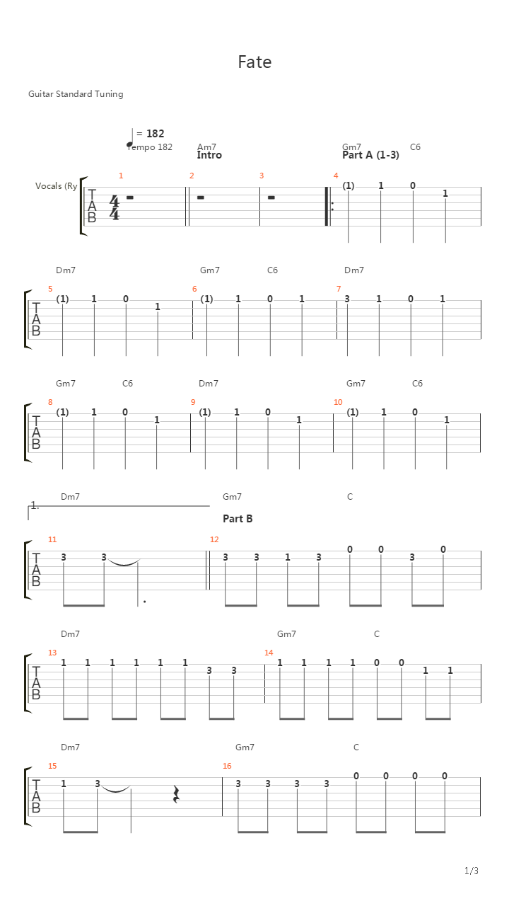 Fate吉他谱