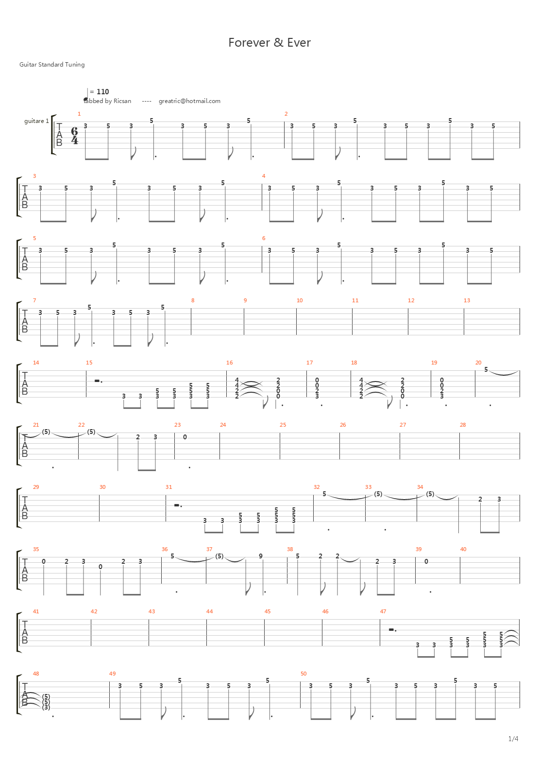 Forever And Ever吉他谱
