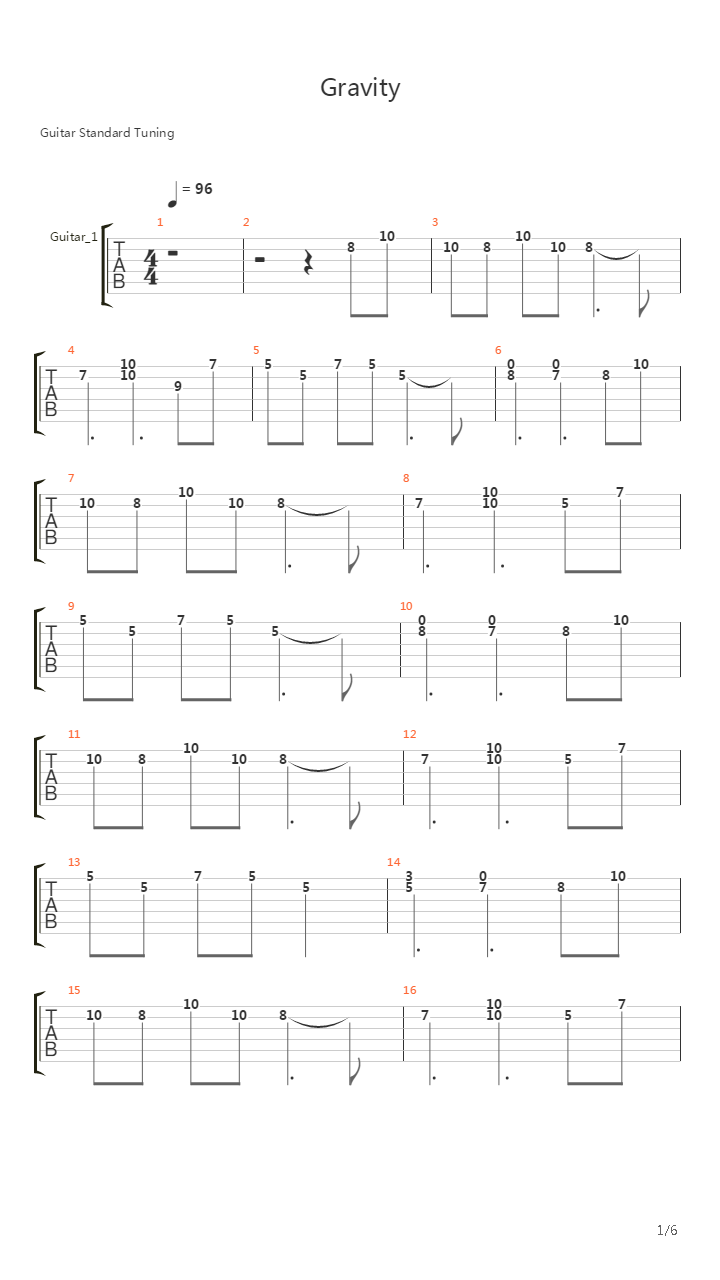 Gravity吉他谱