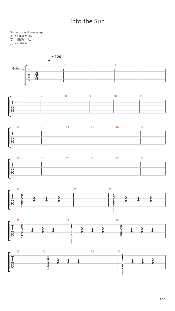 Into The Sun吉他谱