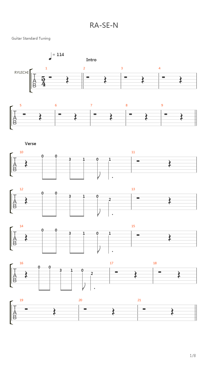 Ra-se-n吉他谱