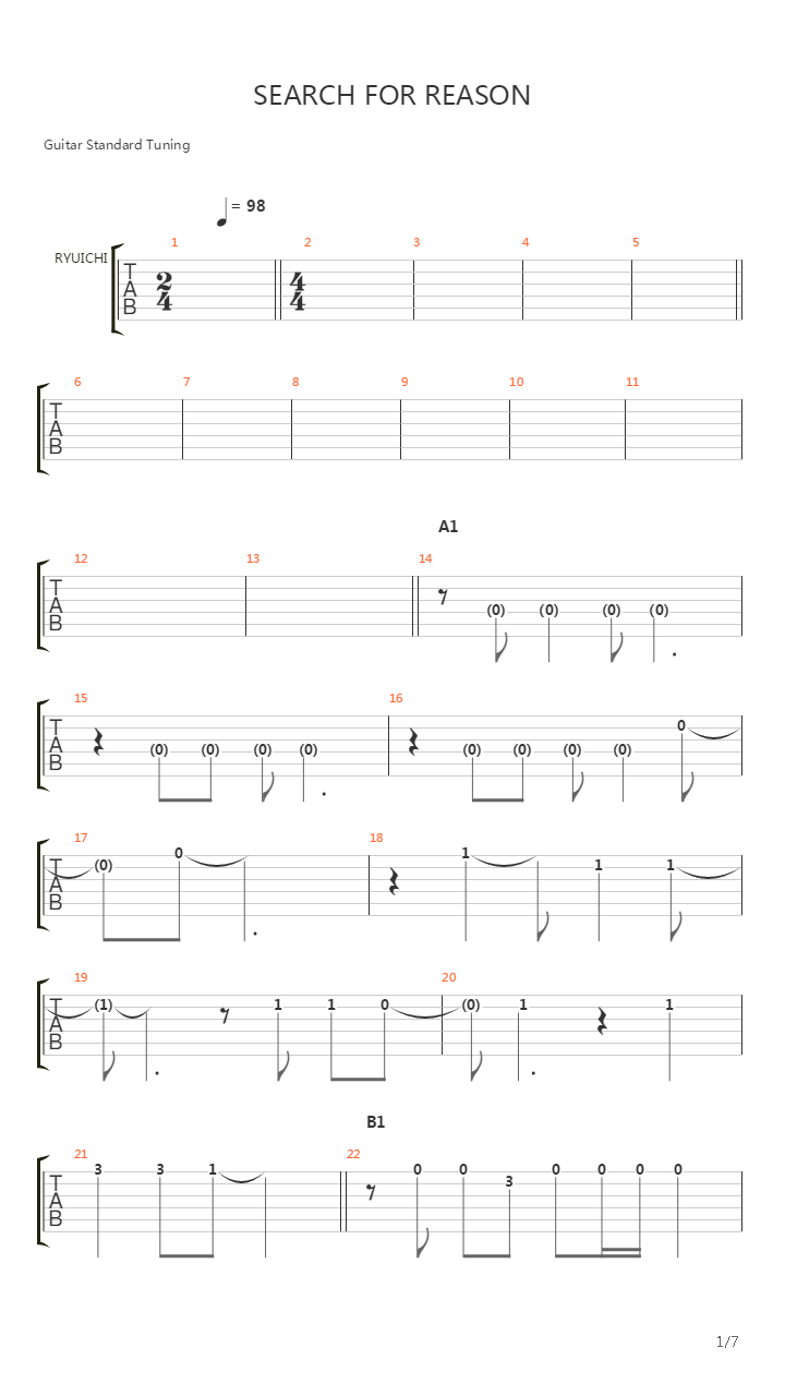 Search For Reason吉他谱