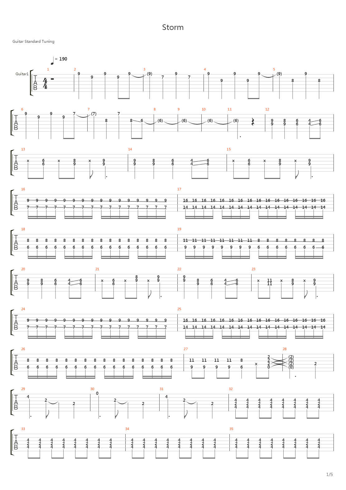 Storm吉他谱