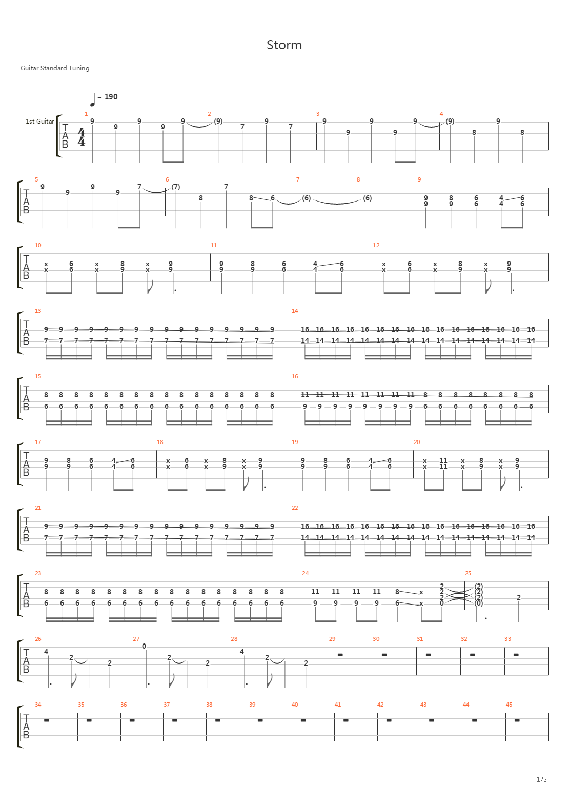 Storm吉他谱