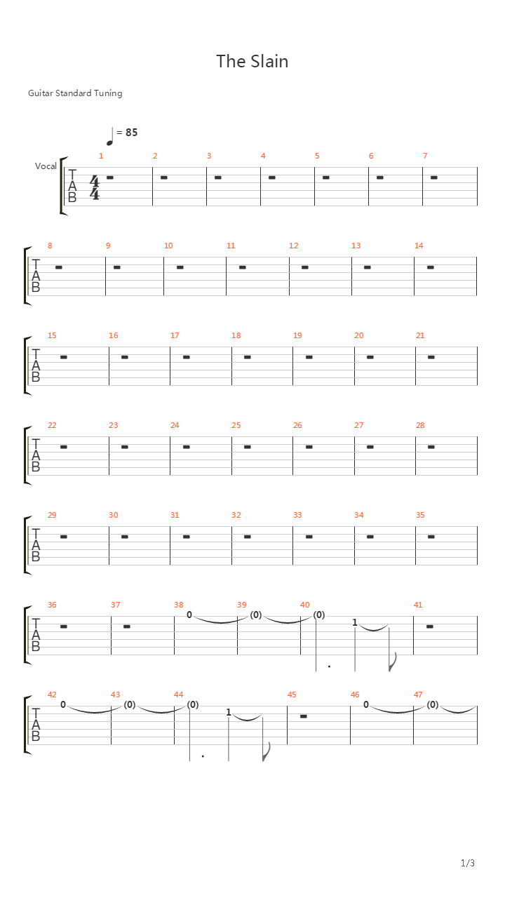 The Slain吉他谱