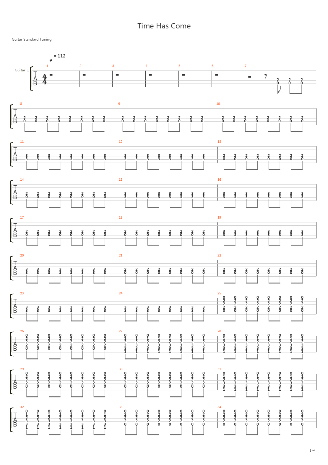 Time Has Come吉他谱