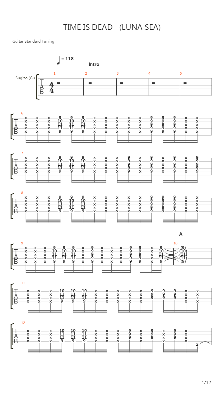 Time Is Dead吉他谱