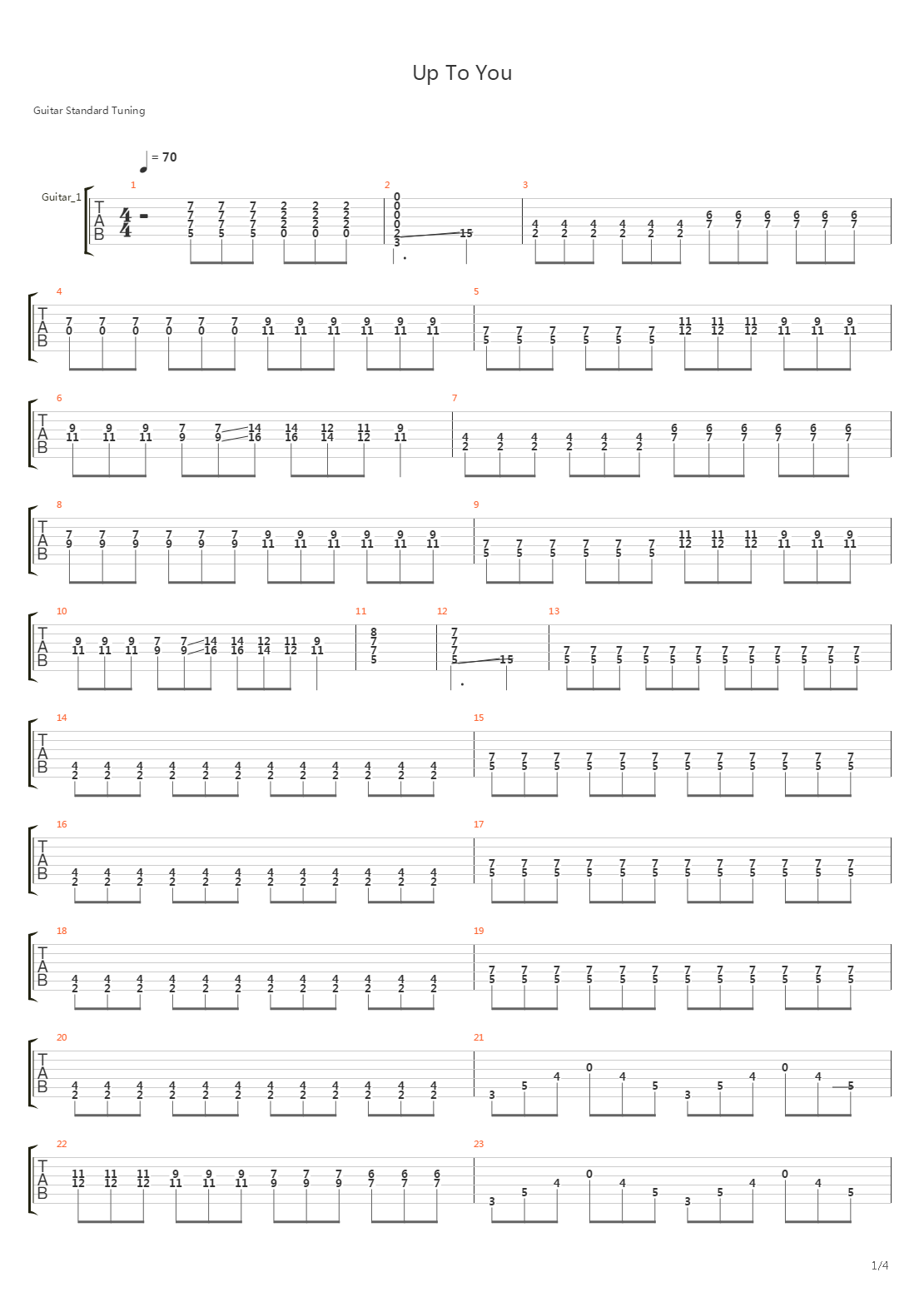 Up To You吉他谱