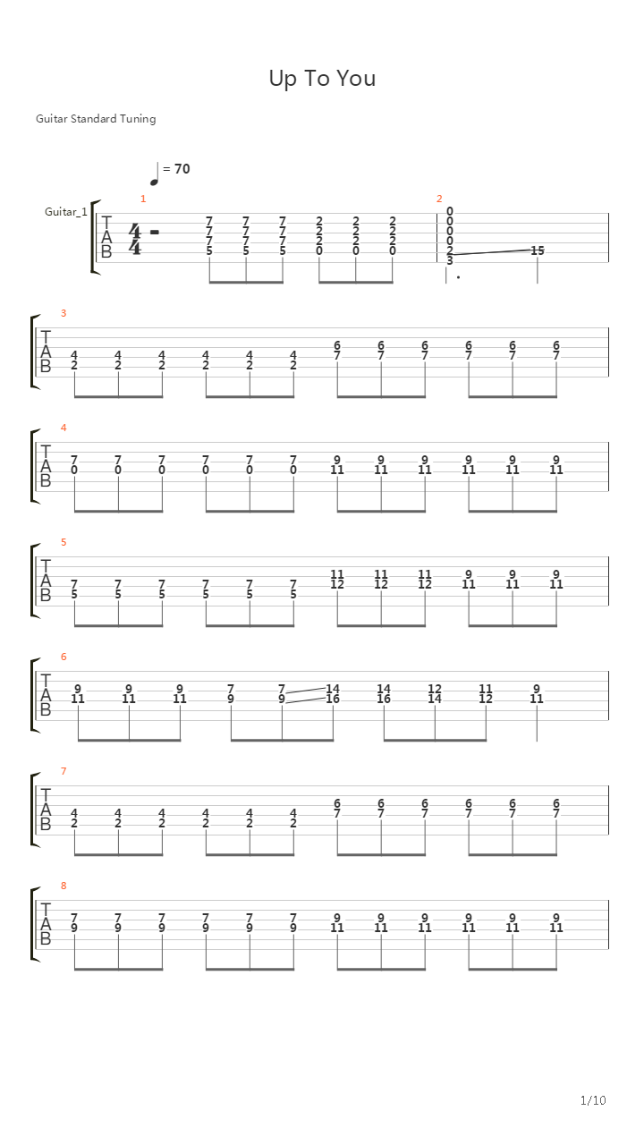 Up To You吉他谱
