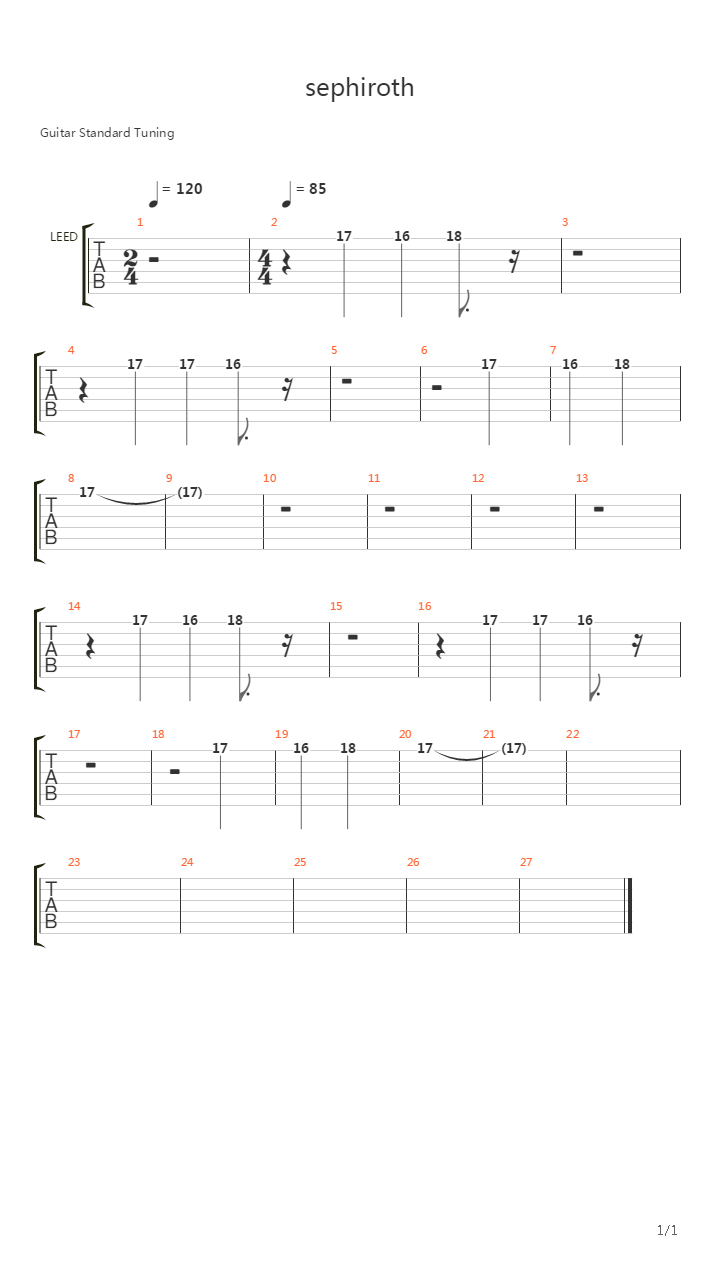 Sephiroths吉他谱