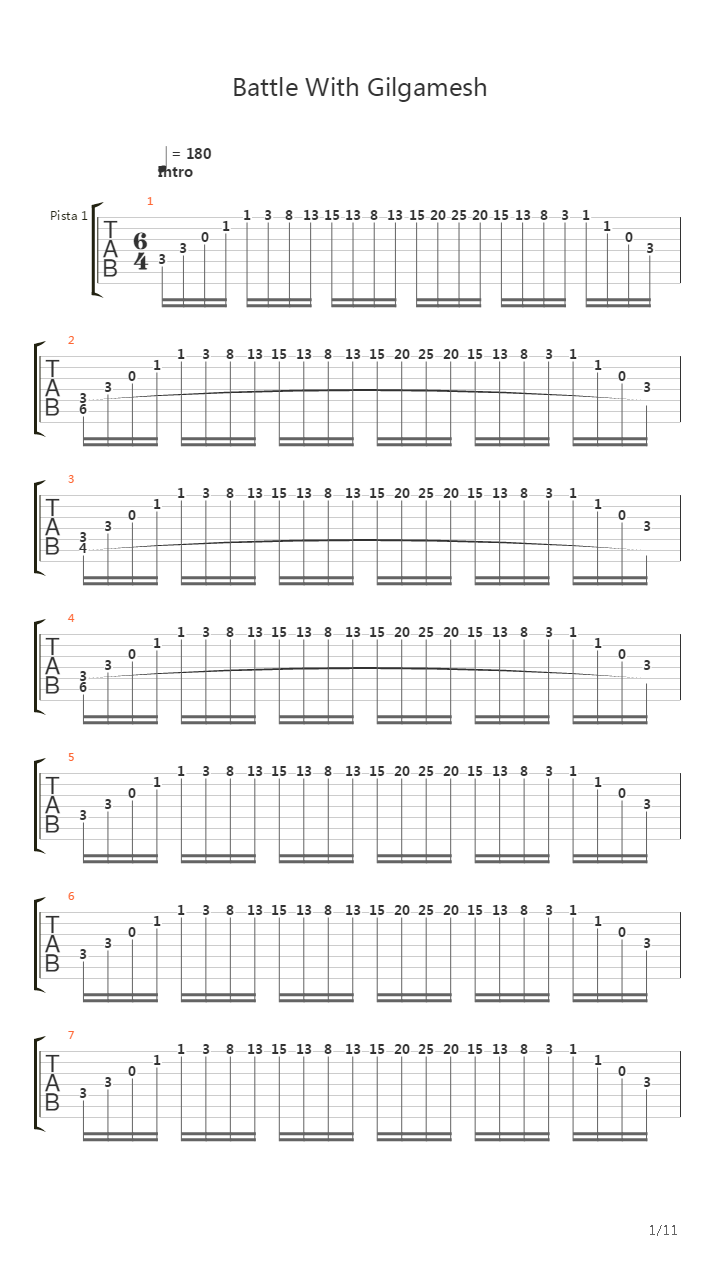 最终幻想5 - Battle With Gilgamesh吉他谱