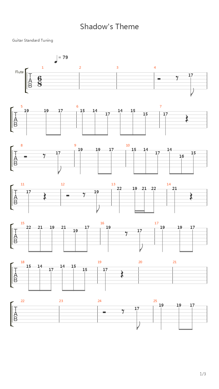 最终幻想6 - Shadows Theme吉他谱