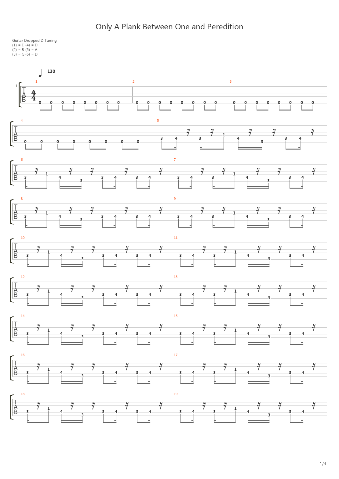 最终幻想7 - Only A Plank Between One And Perdition吉他谱