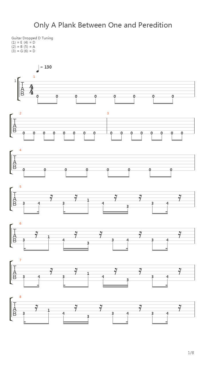 最终幻想7 - Only A Plank Between One And Perdition吉他谱