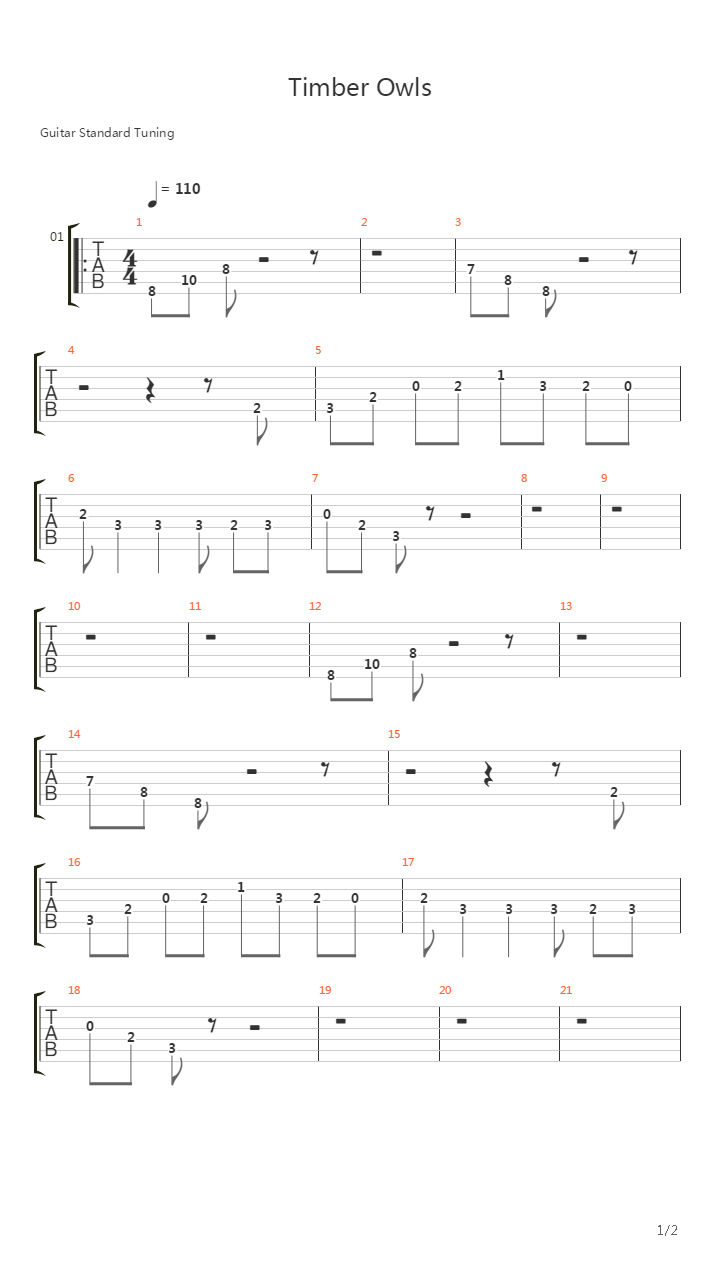 最终幻想8 - Timber Owls吉他谱