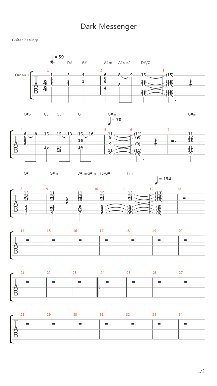 最终幻想9 - Dark Messenger(黑暗信使)吉他谱