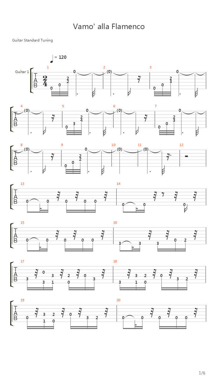 最终幻想9 - Vamo Alla Flamenco吉他谱