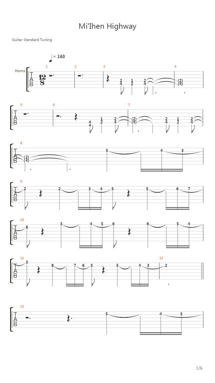 最终幻想10 - Miihen Highway(ミヘン街道)吉他谱