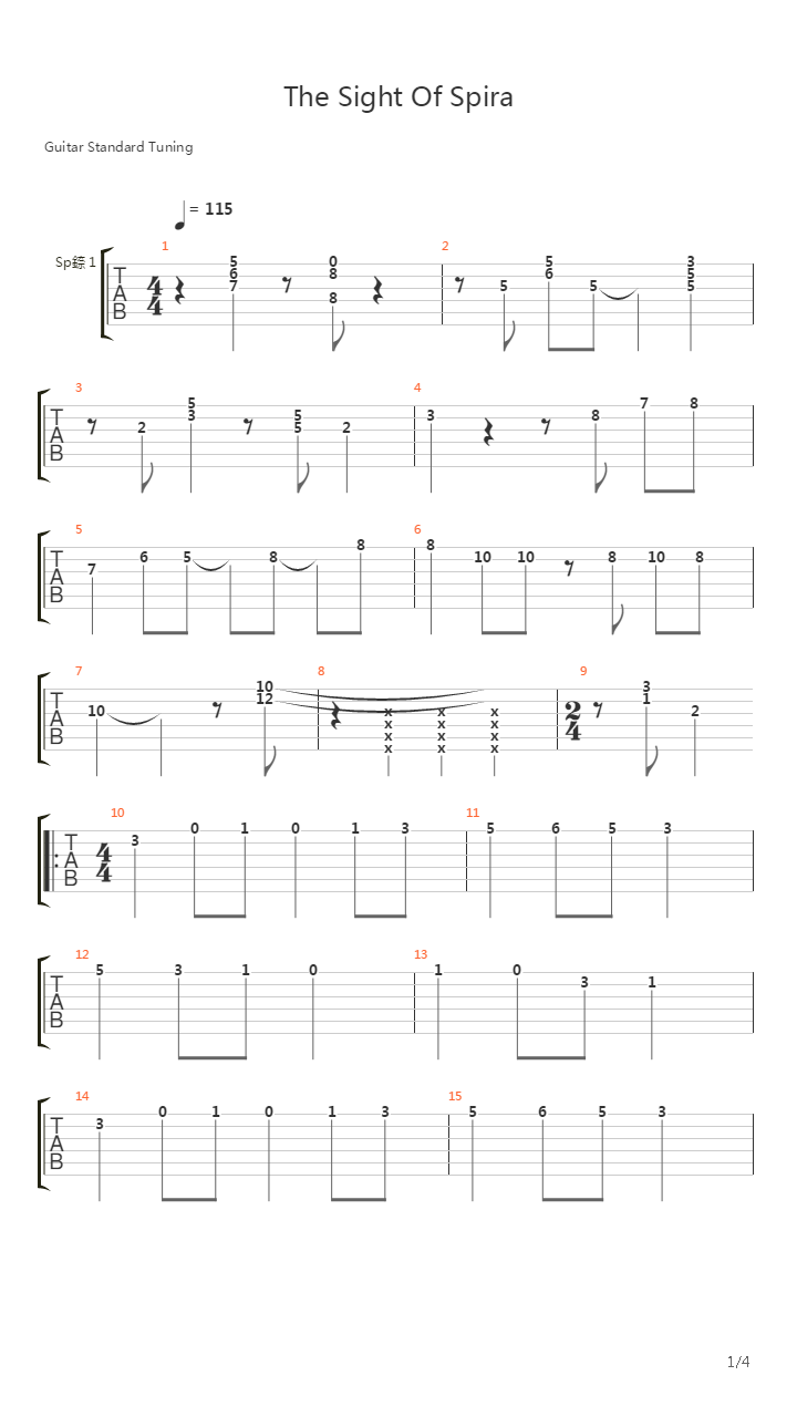 最终幻想10 - The Sight Of Spira吉他谱