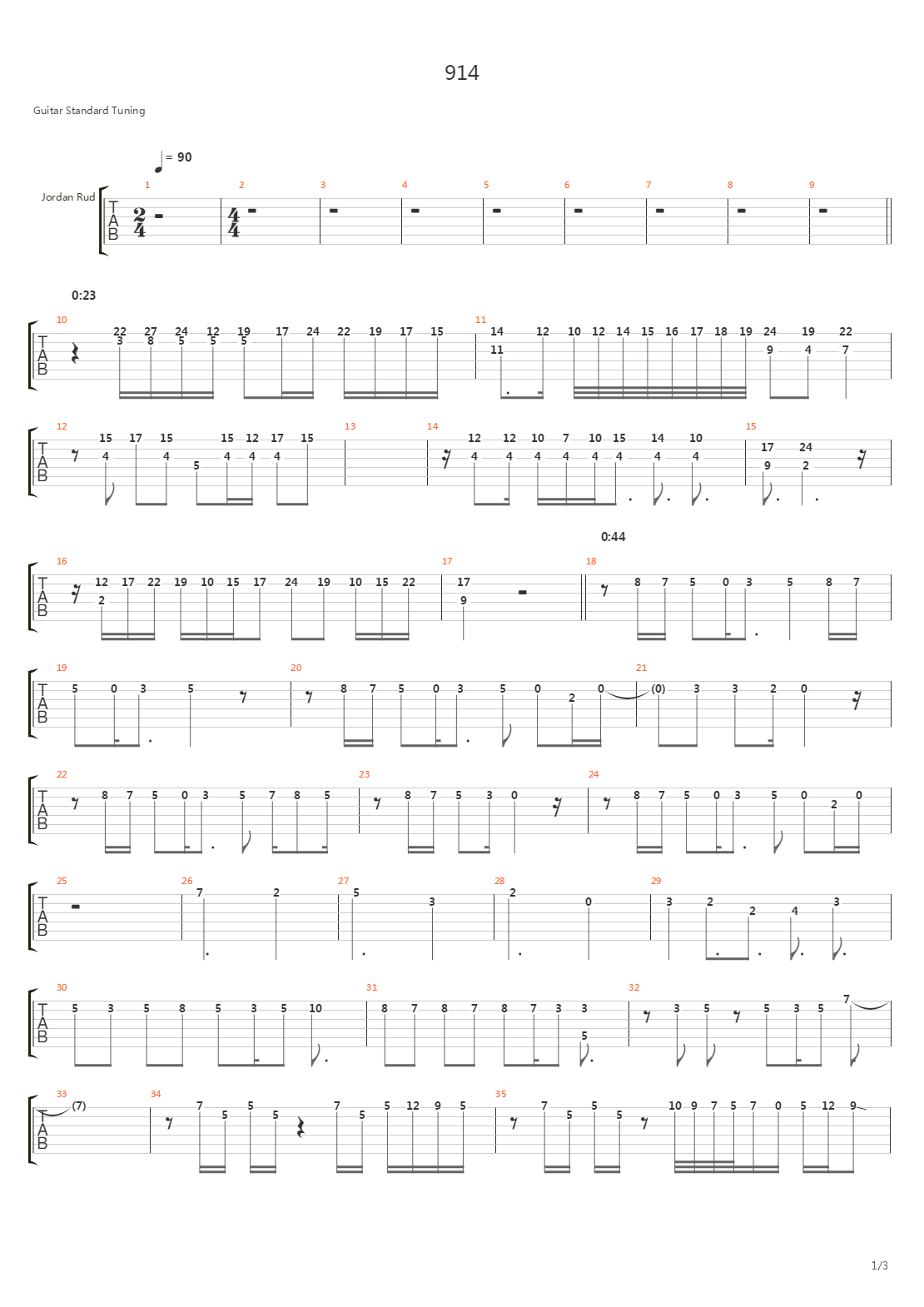 914吉他谱