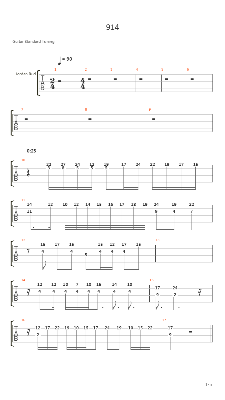 914吉他谱