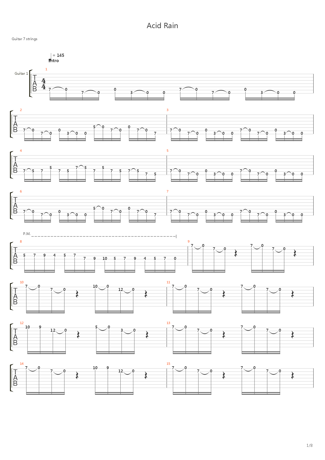 Acid Rain吉他谱