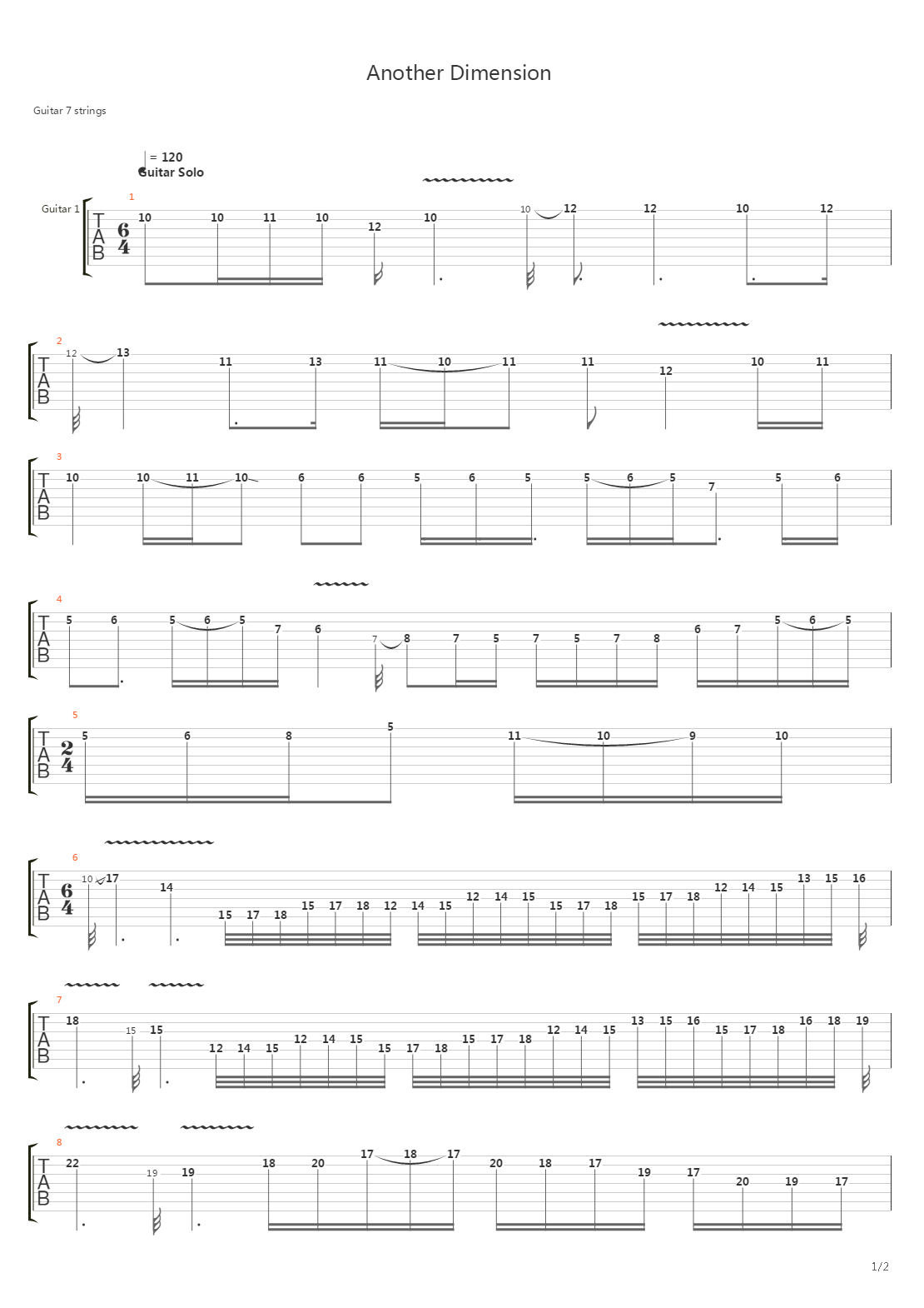 Another Dimension吉他谱