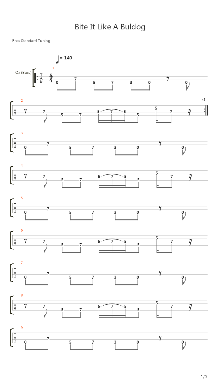 Bite It Like A Bulldog吉他谱