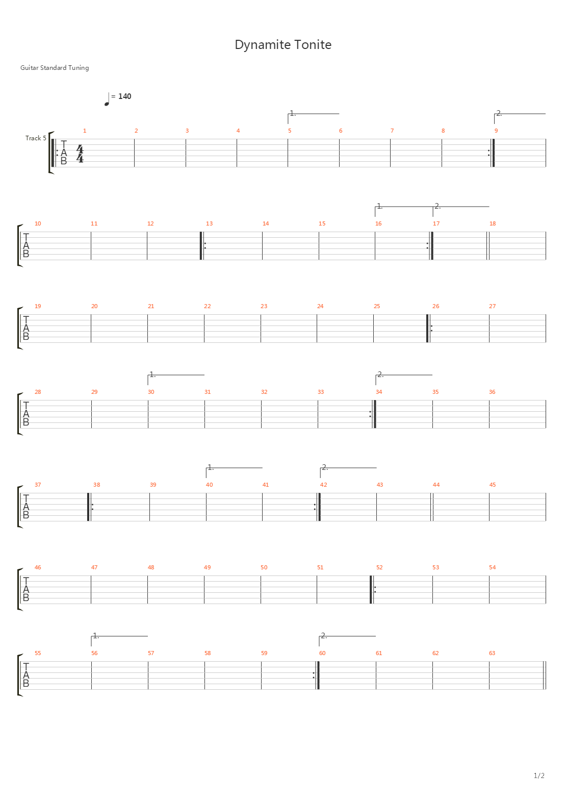 Dynamite Tonite吉他谱