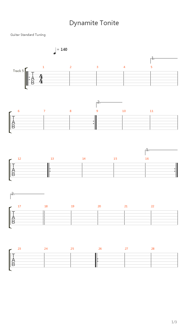 Dynamite Tonite吉他谱