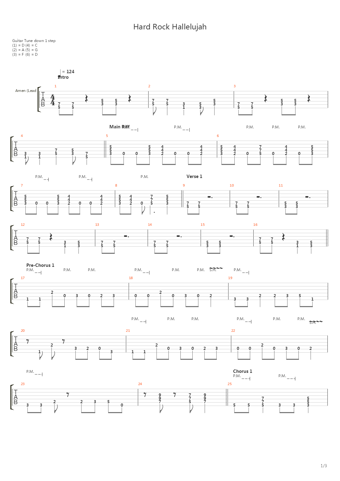 Hard Rock Hallelujah吉他谱