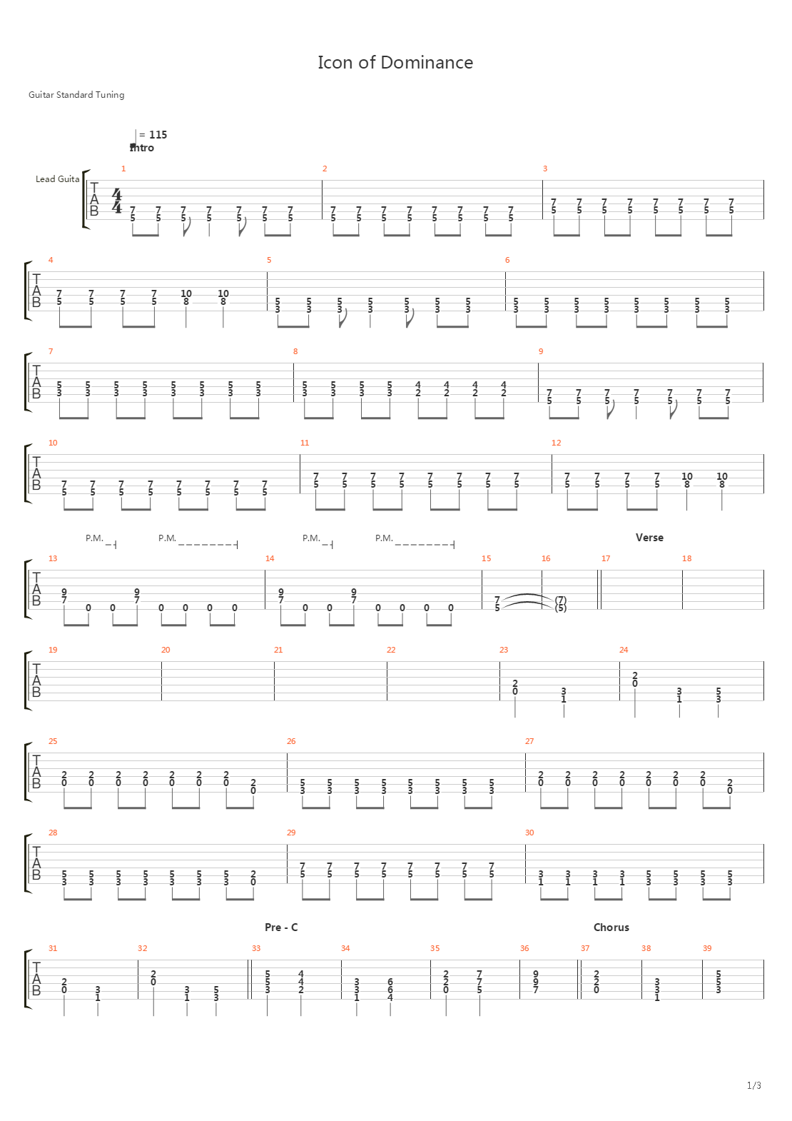 Icon Of Dominance吉他谱