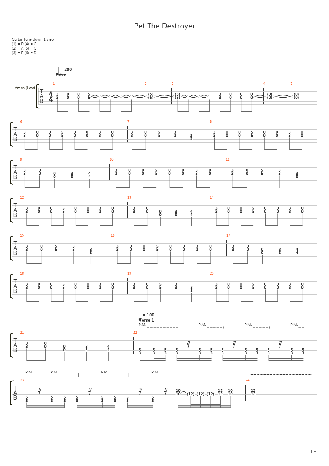 Pet The Destroyer吉他谱