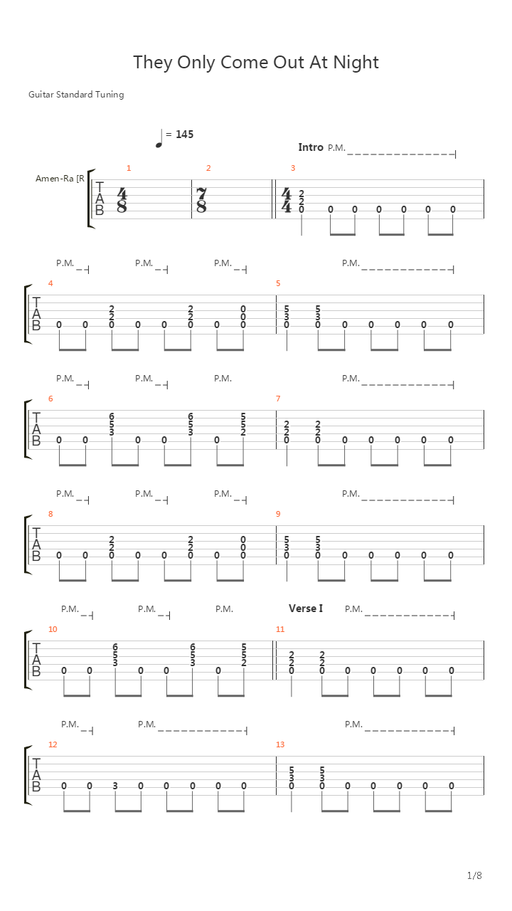 They Only Come Out At Night吉他谱