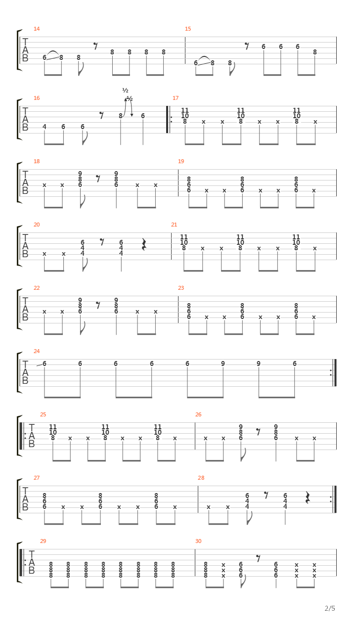 A Town Called Hypocrisy吉他谱