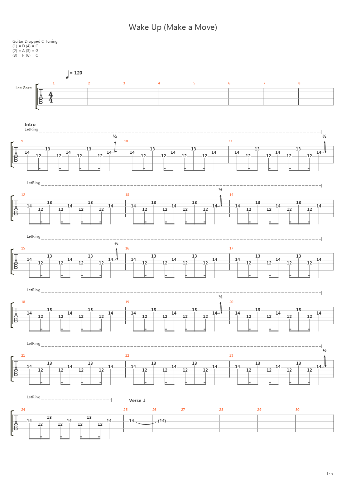 Wake Up Make A Move吉他谱