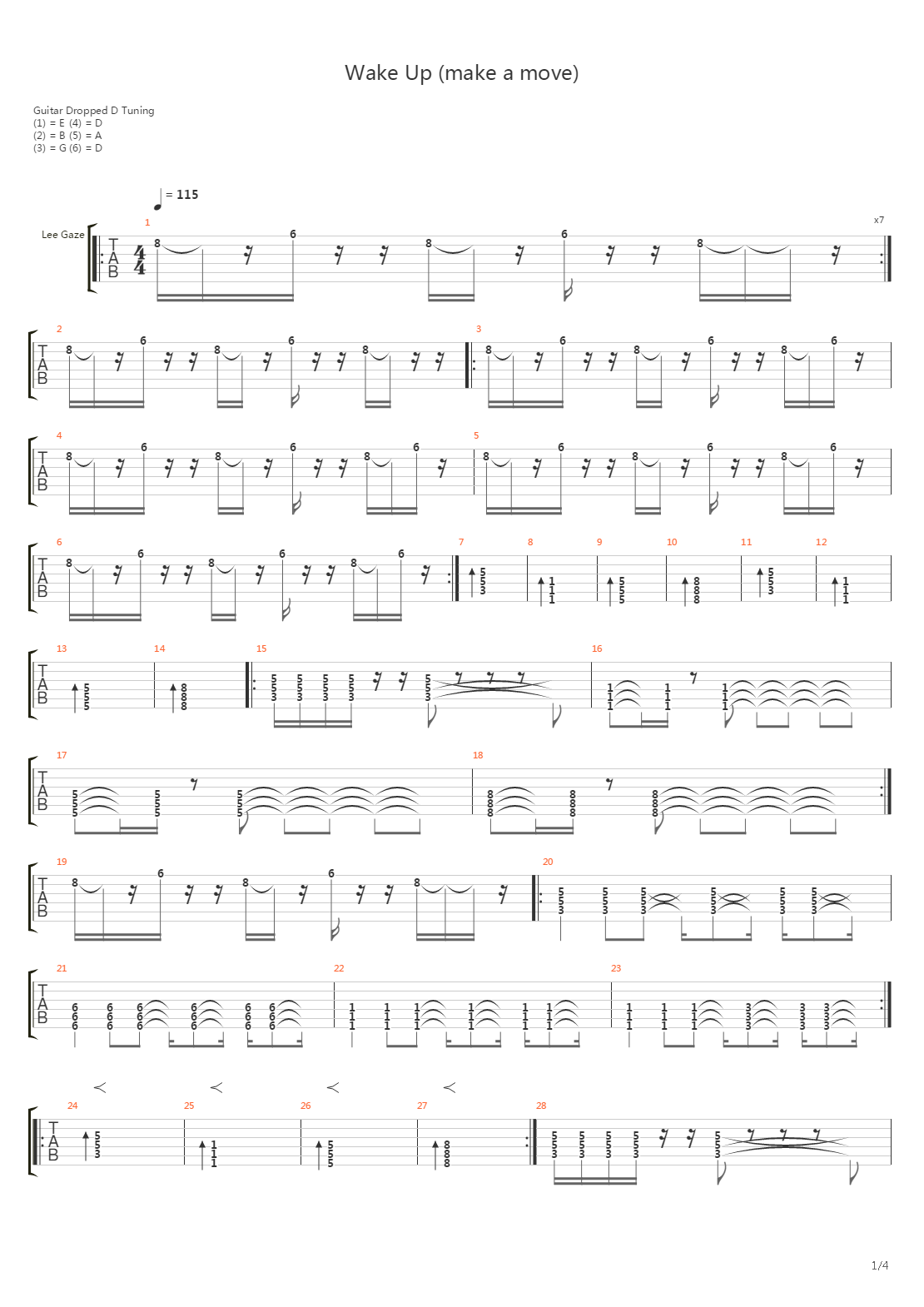 Wake Up Make A Move吉他谱