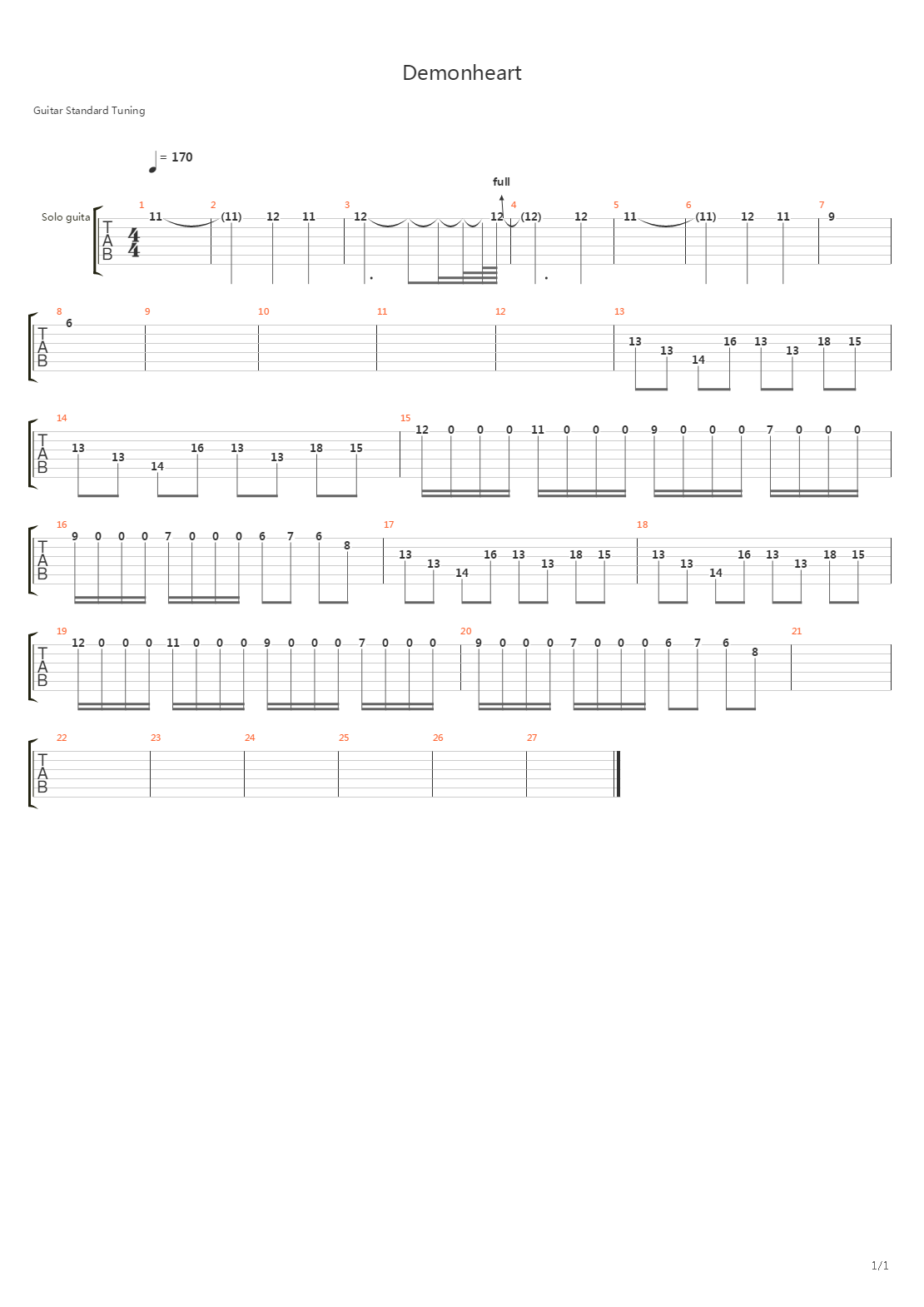 Demonheart吉他谱