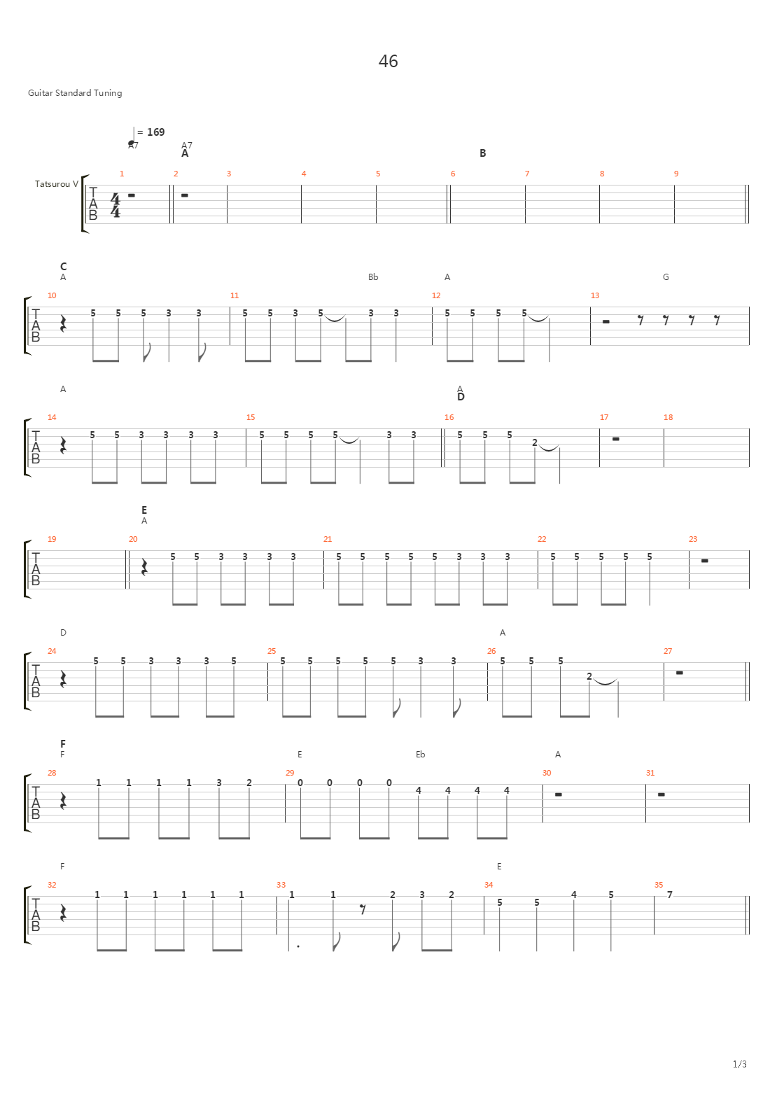 46吉他谱