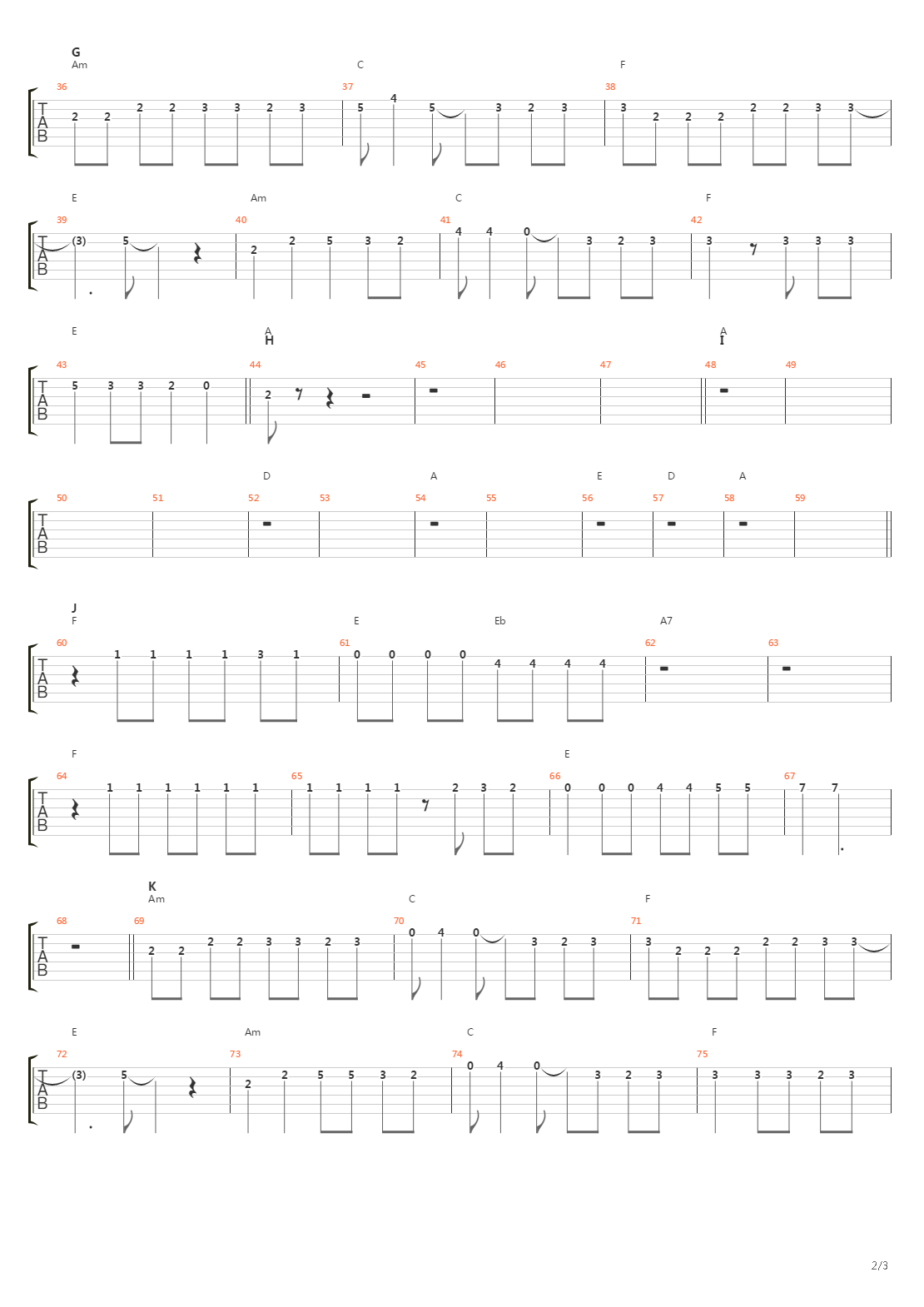 46吉他谱