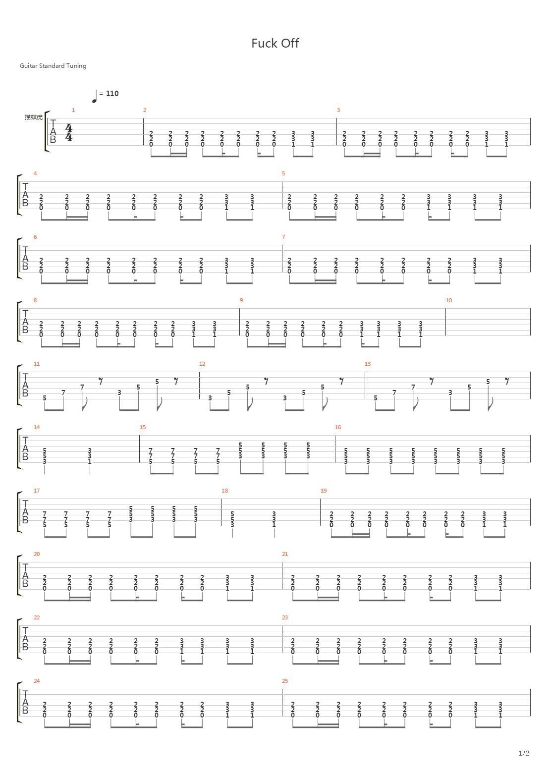 Fuck Off吉他谱
