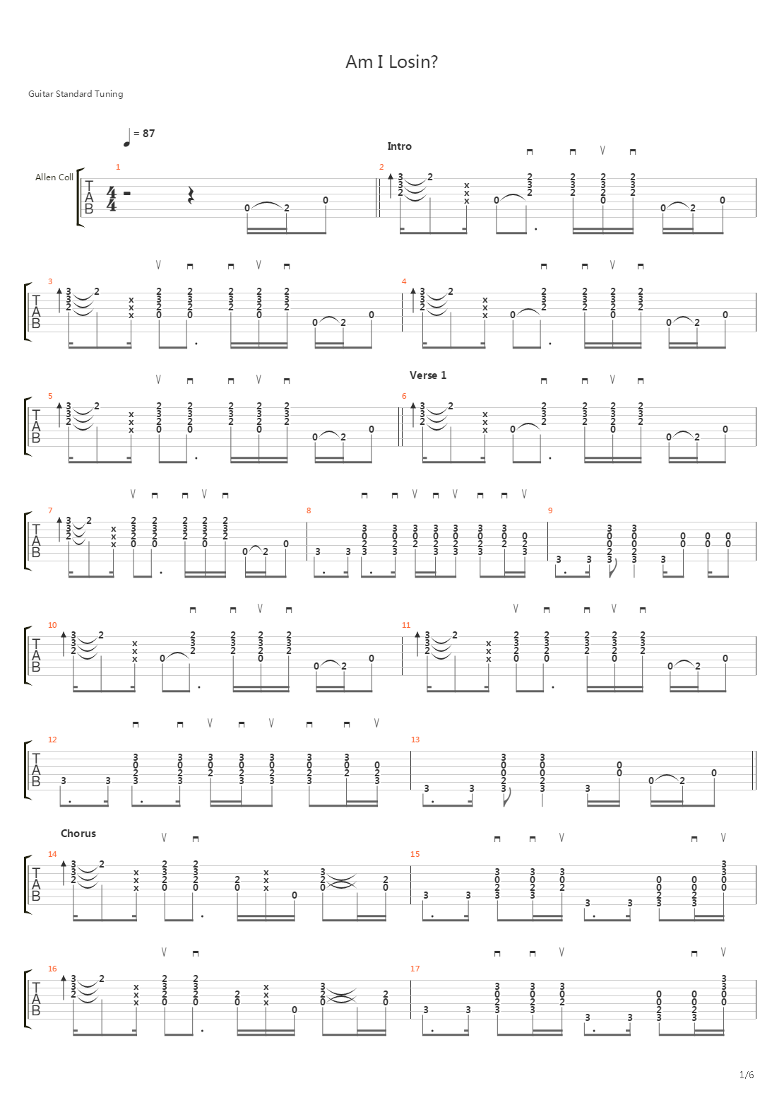 Am I Losin吉他谱