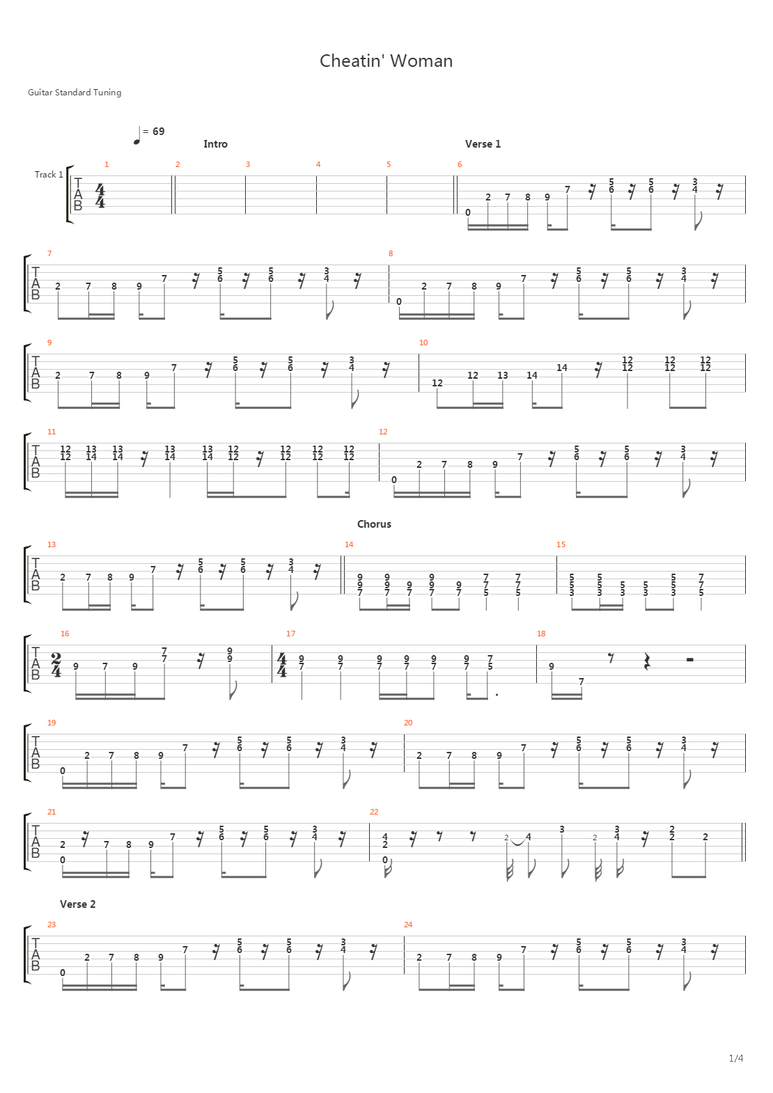 Cheatin Woman吉他谱
