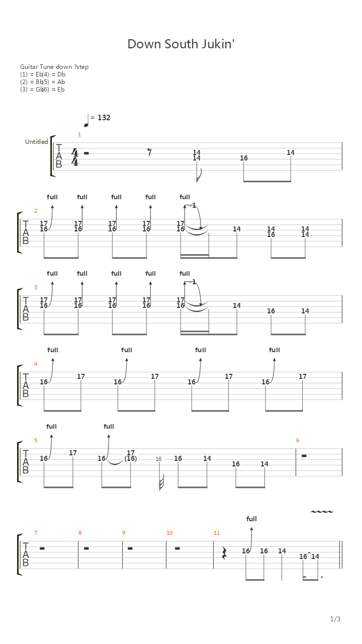 Down South Jukin吉他谱