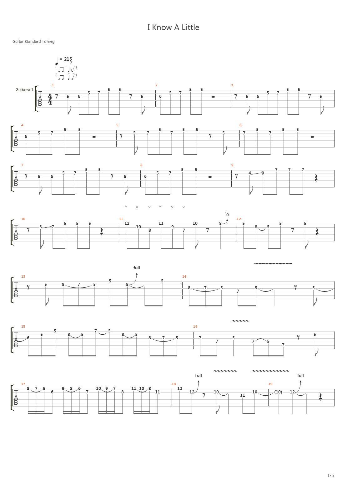 I Know A Little吉他谱
